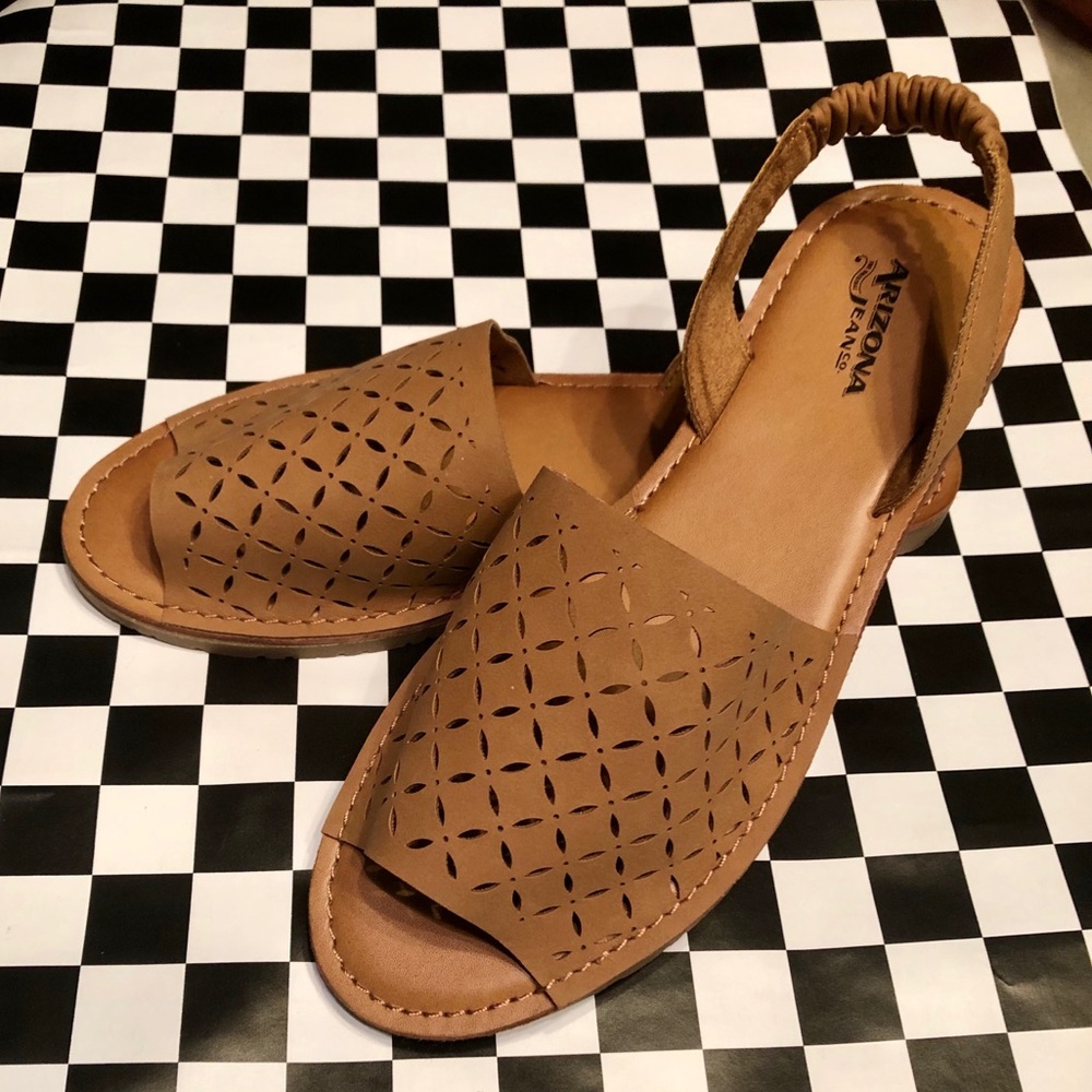 Laser Cut Slingback Slides